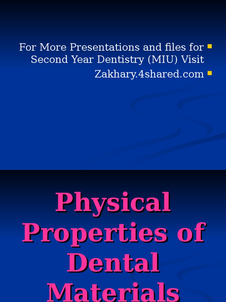 Physical Properties of Dental Materials PDF Color Physical Phenomena