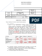 EXERCÍCIO Balanço Sucessivos