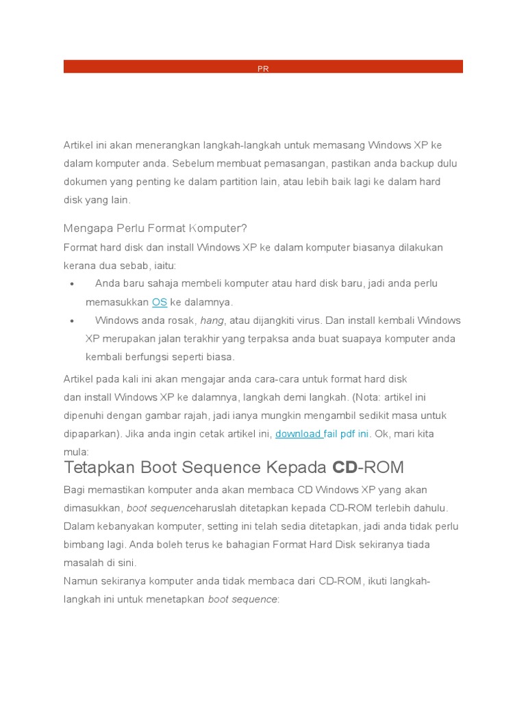 Cara Format Komputer | PDF