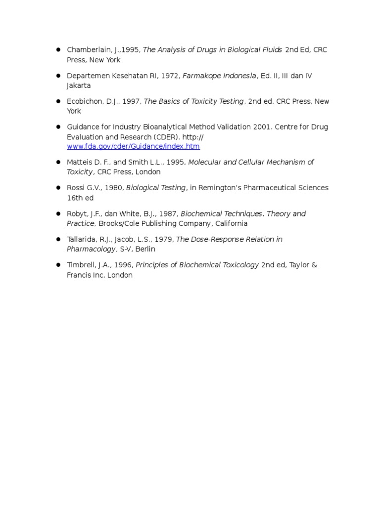 Bioanalysis & Toxicology References | PDF | Self-Improvement