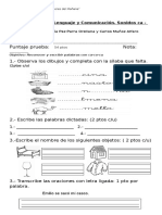 Evaluación Lenguaje Comunicación Sonidos ca co cu