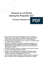 America Is Not Rome: Saving The Republic ACT