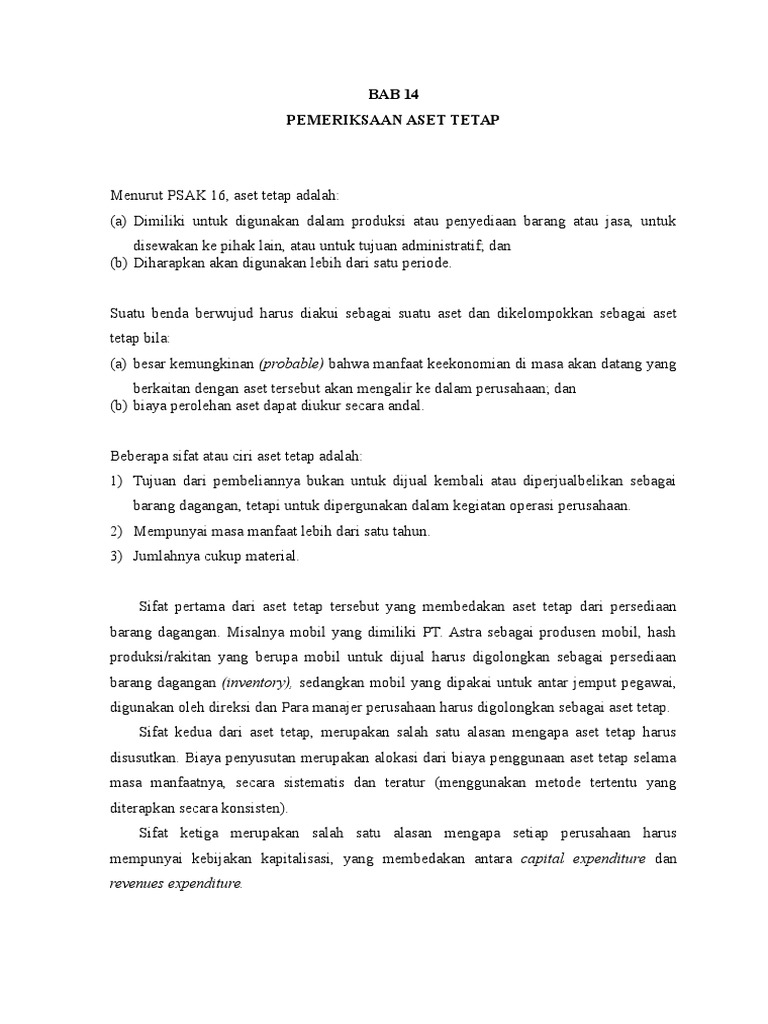 Bab 14 Pemeriksaan Aset Tetap Pdf