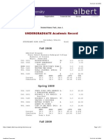 UNDERGRADUATE Academic Record: Fall 2008