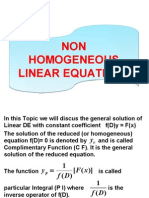 Non Homogeneous Linear Equations