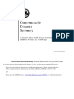 Communicable Diseases: A Guide For School Health Services Personnel, Child Care Providers and Youth Camps