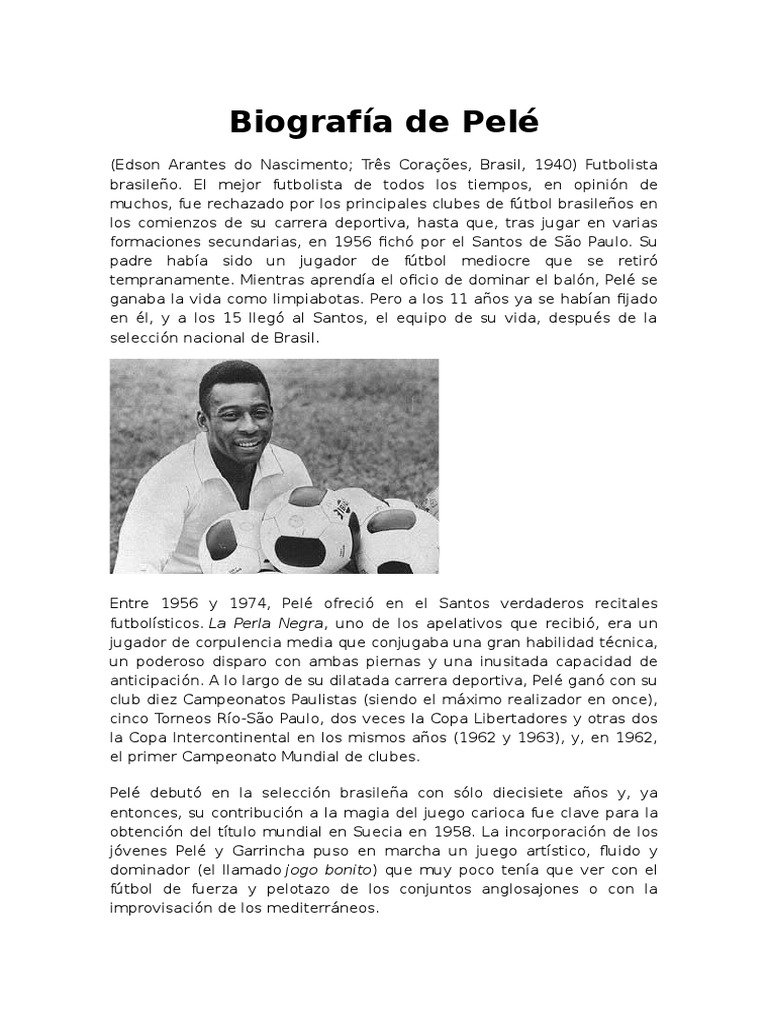 Biografía de Pelé | PDF | Asociación de Futbol | Deportes
