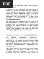 Como Parar de Absorver Energia Negativa Das Outras Pessoas