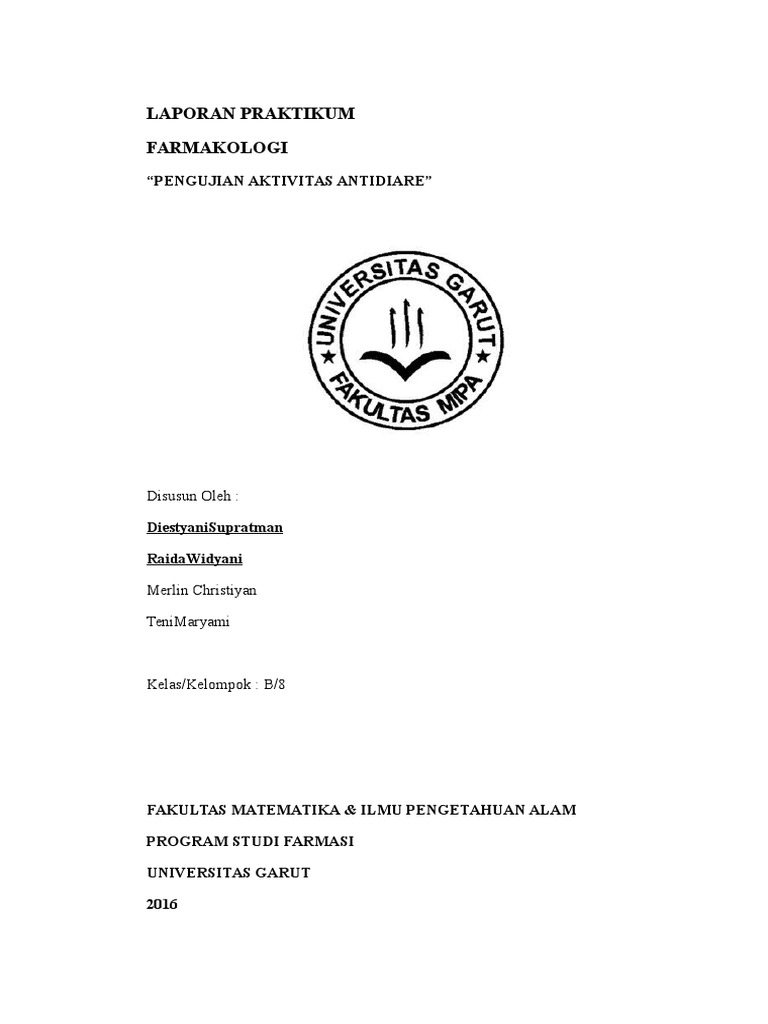 LAPORAN PRAKTIKUM Antidiare | PDF