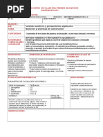 Planificación. Secuencia 1. Bloque 1. Matemáticas 1