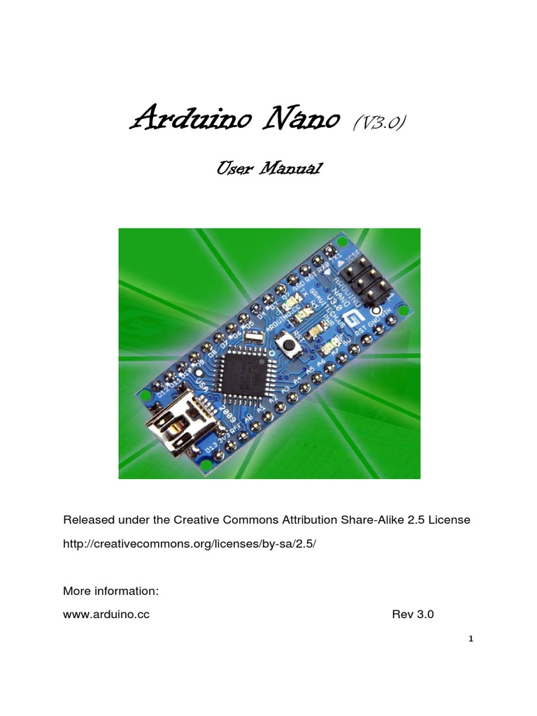 Arduino Nano User Manual v3 PDF | PDF