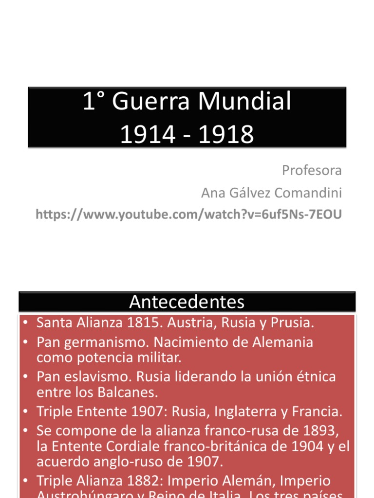 Causas y Consecuencias de la 1° Guerra Mundial | PDF | Austria Hungría ...