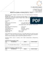 Berita Acara Hydroststic Test