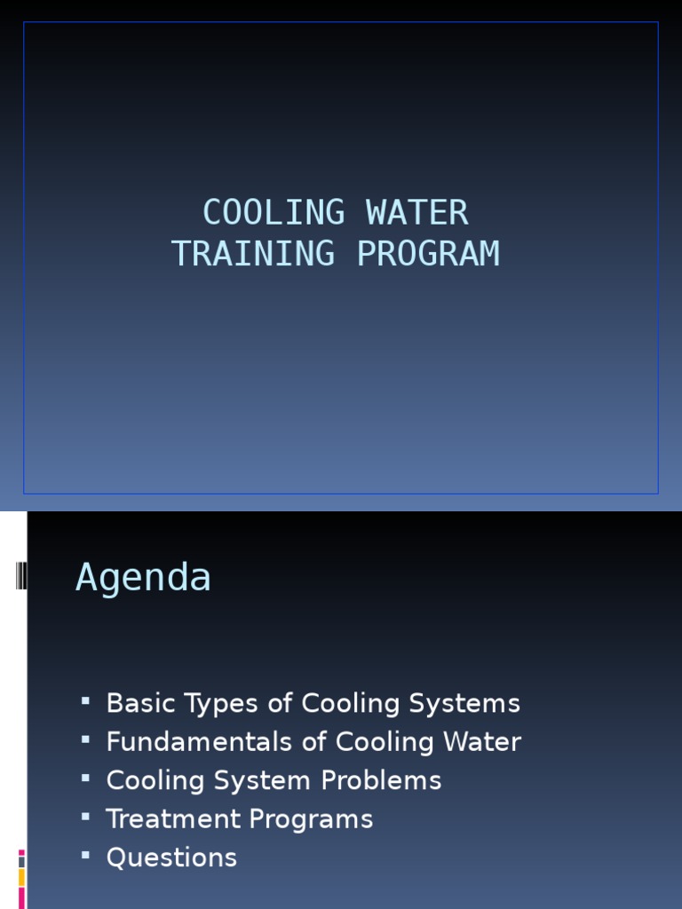 Cooling Water Systems Training Overview | PDF | Corrosion | Alkalinity
