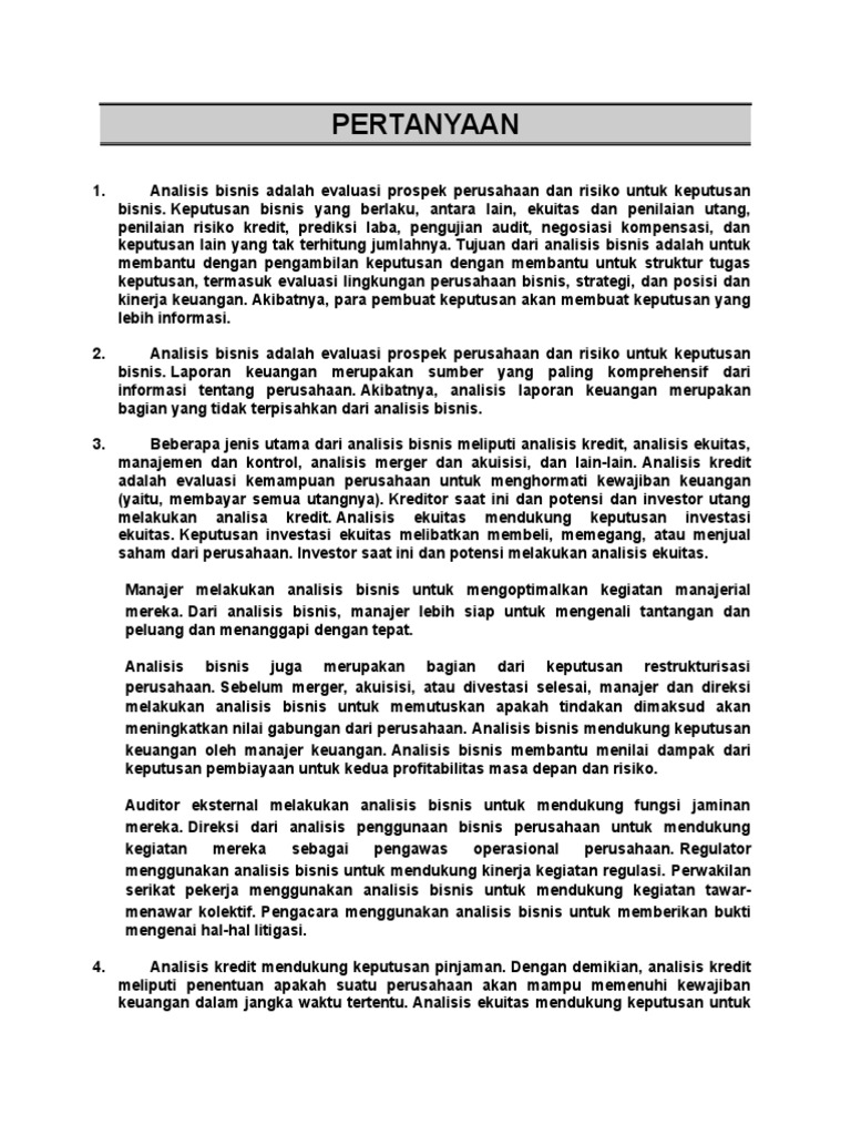 Contoh Soal Dan Jawaban Akuisisi Saham Barisan Contoh