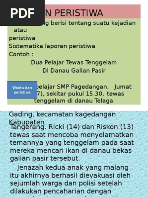 Contoh Laporan Peristiwa Atau Kejadian Mudah