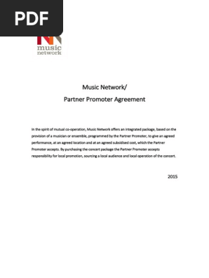 Music Network Partner Promoter Agreement 2015