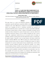 Before Insurance - A Case For The Embedment of Non-Probabilistic Traditional Risk Management TRM Practices in Disaster Prone Environment