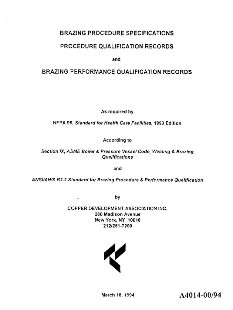 Brazing Procedure Specification PDF