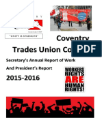 Annual Report Secretary Coventry Tuc 2015-16 1 2 1