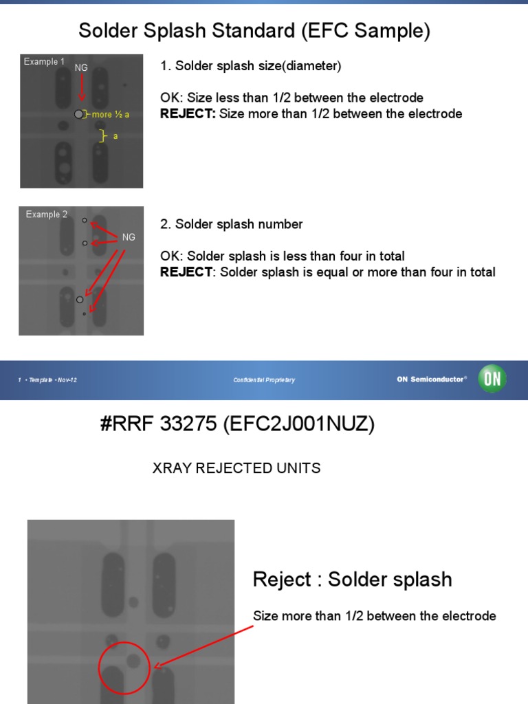 Solder Splash Standard (EFC Sample) : 1. Solder Splash Size (Diameter ...