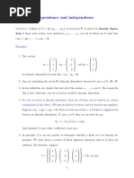 Linear Dependence and Indepence