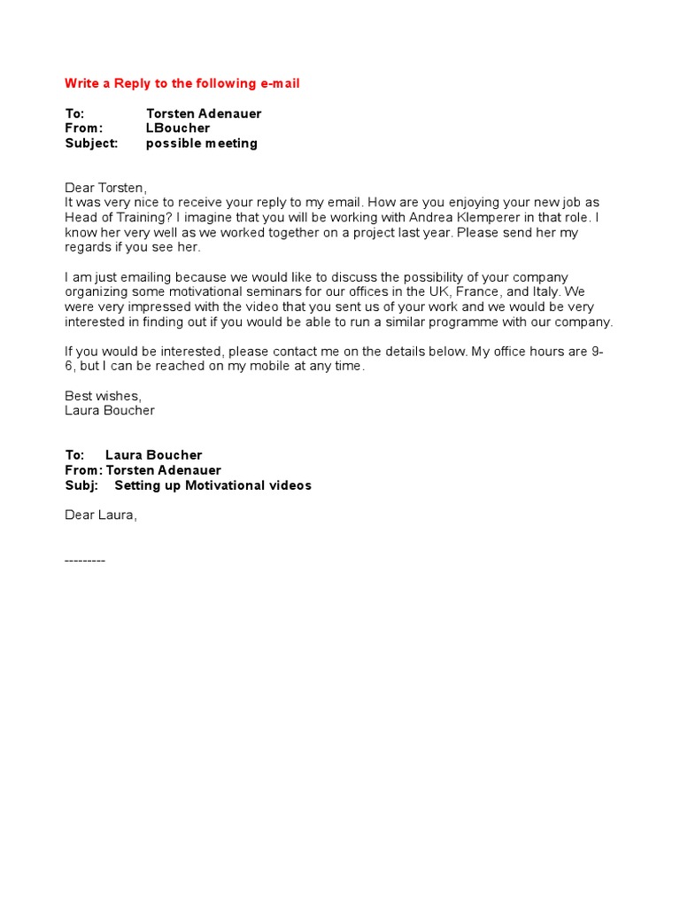 UNIT 2 Reply To Email (Error Correction) | PDF