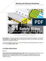 21 Safety Rules For Working With Electrical Equipment