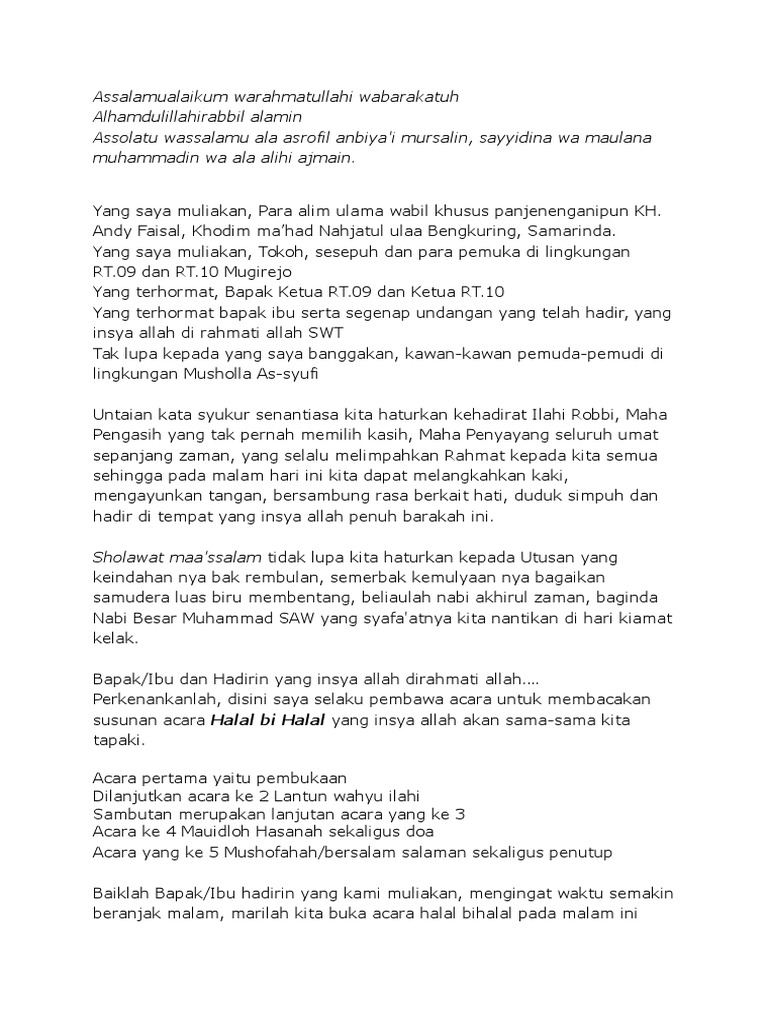 MC Halal Bihalal | PDF