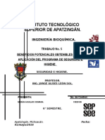 Beneficios Potenciales Obtenibles Con La Aplicación Del Programa de Seguridad e Higiene.