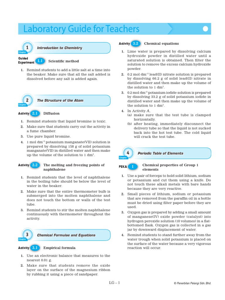 Laboratory Guide For Teachers: Introduction To Chemistry | PDF ...