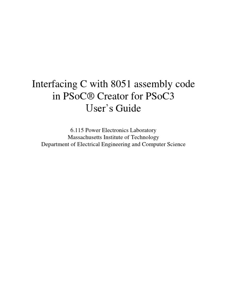 Programming The PSoC With 8051 Assembly Instructions | PDF | Software ...