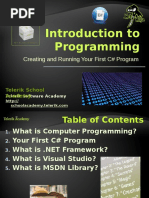 Introduction To Programming: Creating and Running Your First C# Program