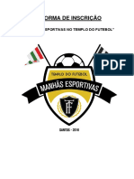 Forma de Inscrição - Manhãs Esportivas No Templo Do Futebol 13/05/2016