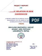 Public Relation in New Diamension: Maulana Mazharul Haque Arabic and Persian University, Patna