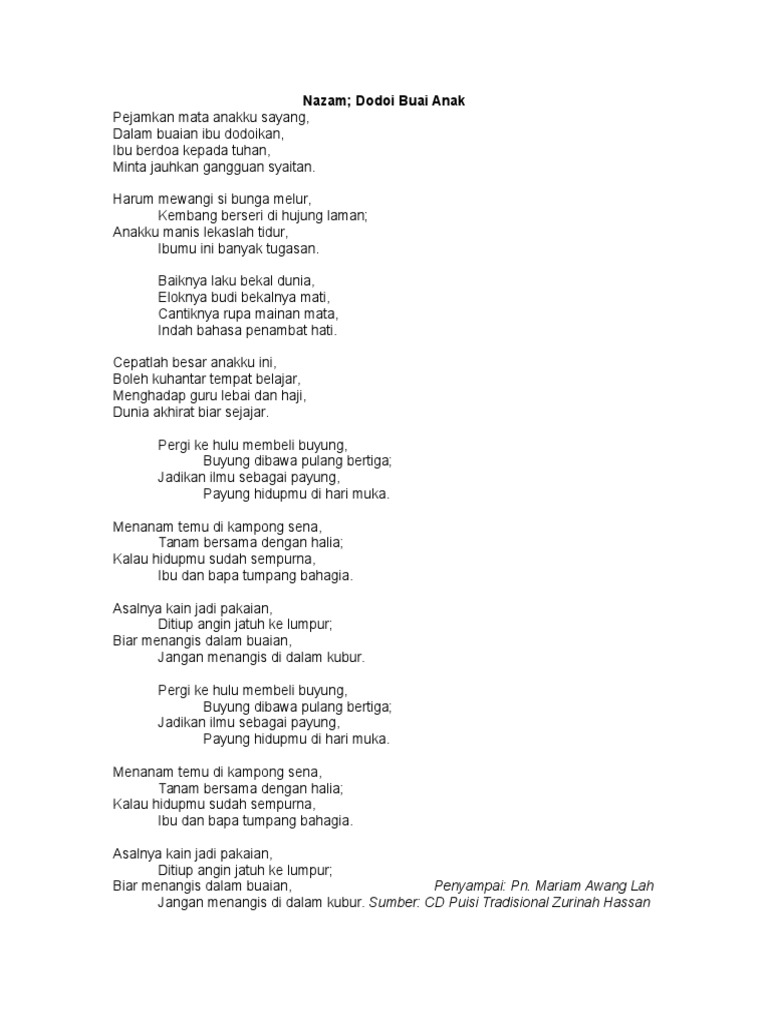 Nazam Dodoi Anak Pdf