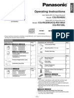 Manual de Usuario Panasonic Autoestereo CQRX100U