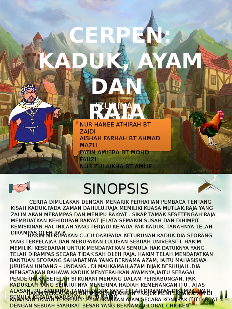 Cerpen: Kaduk, Ayam DAN Raja: (Zurinah Hassan)