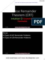 Chinese Remainder Theorem Youtube Lecture Handouts