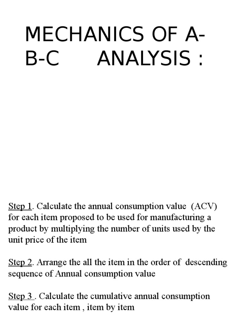Mechanics of A-B-C Analysis | PDF