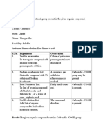 Experiment No.15 Aim:To Identify The Functional Group Present in The Given Organic Compound