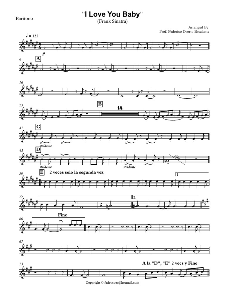 I Love You Baby Baritono
