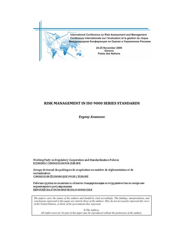 Risk Management in ISO 9000 Standards | PDF | Iso 9000 | Risk Management