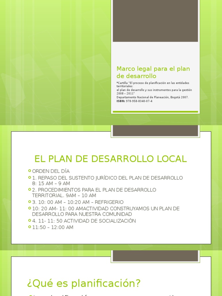 Marco Legal para El Plan de Desarrollo | PDF | Alcalde | Planificación