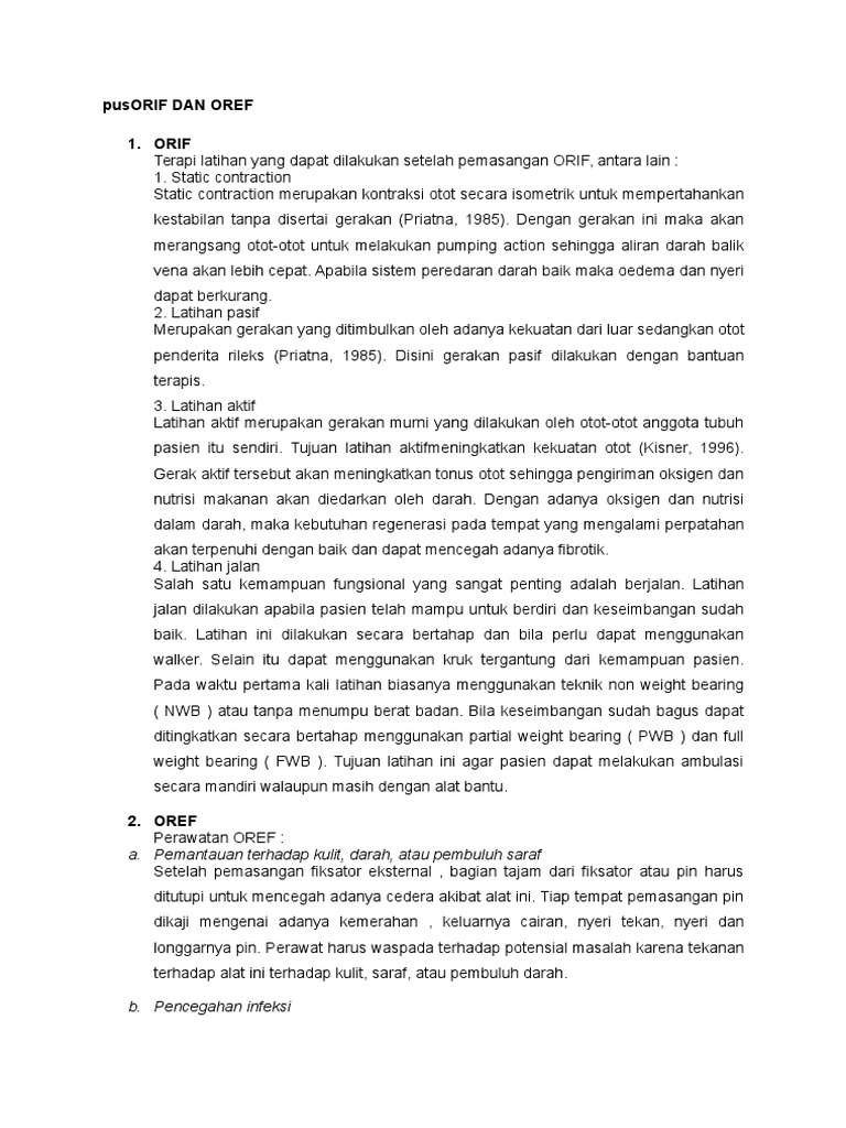 Perbandingan ORIF dan OREF dalam Rehabilitasi | PDF