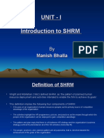 Unit - I Introduction To SHRM