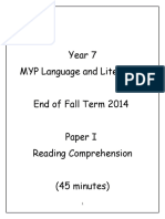 MYP - Year 7, Paper I