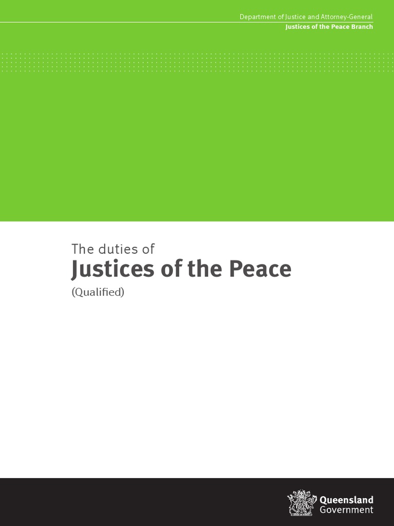 Queensland Justice of Peace Handbook PDF Justice Of The Peace Crime & Violence
