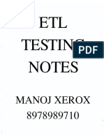 ETL Notes