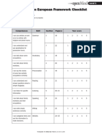 Unit 2 Common European Framework Checklist